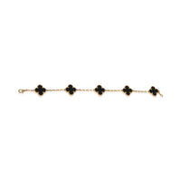 Van Cleef & Arpels Yellow Gold Onyx Vintage Alhambra Bracelet 5