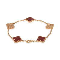 Van Cleef & Arpels Rose Gold Carnelian Vintage Alhambra Bracelet 3
