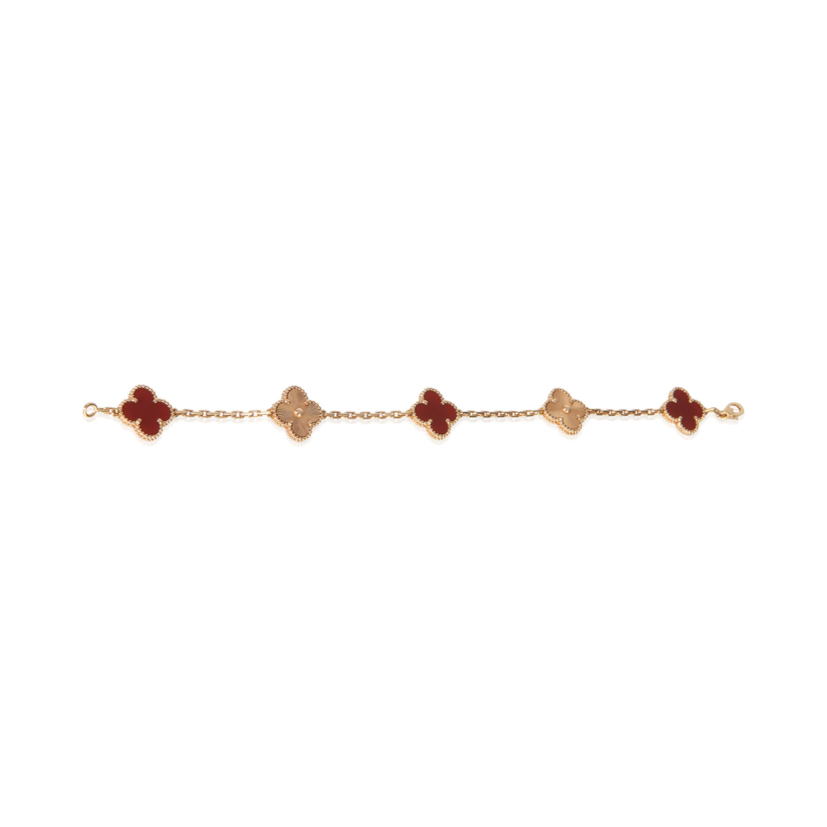 Van Cleef & Arpels Rose Gold Carnelian Vintage Alhambra Bracelet 4