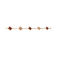 Van Cleef & Arpels Rose Gold Carnelian Vintage Alhambra Bracelet 4