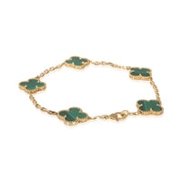 Van Cleef & Arpels Yellow Gold Malachite Vintage Alhambra Bracelet 4