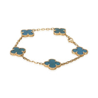 Van Cleef & Arpels Yellow Gold Agate Vintage Alhambra Bracelet 2