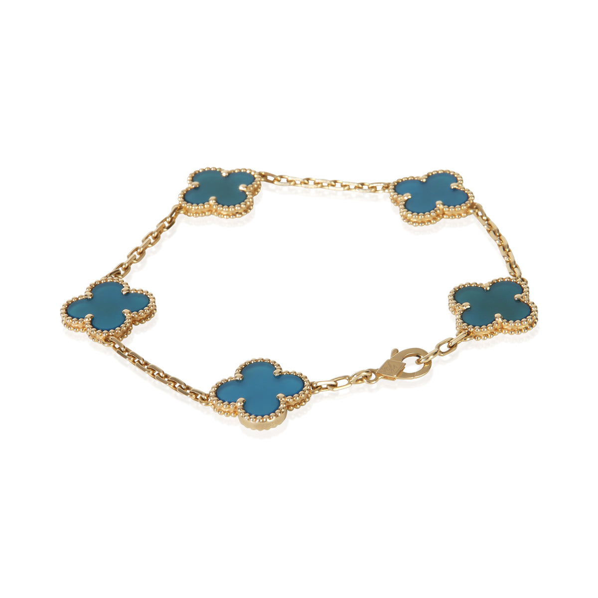 Van Cleef & Arpels Yellow Gold Agate Vintage Alhambra Bracelet 3