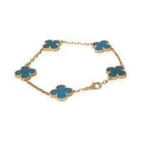 Van Cleef & Arpels Yellow Gold Agate Vintage Alhambra Bracelet 3