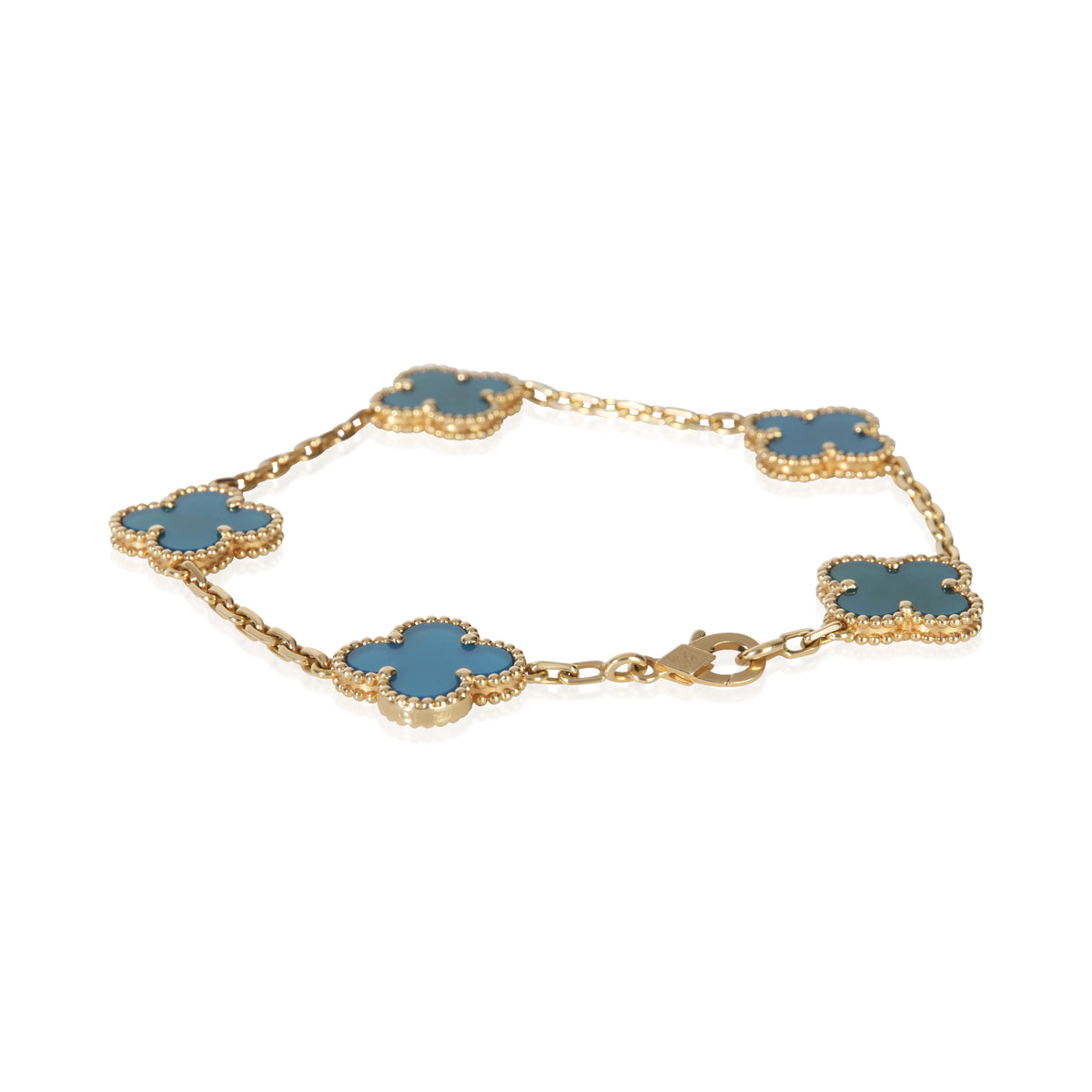 Van Cleef & Arpels Yellow Gold Agate Vintage Alhambra Bracelet 4