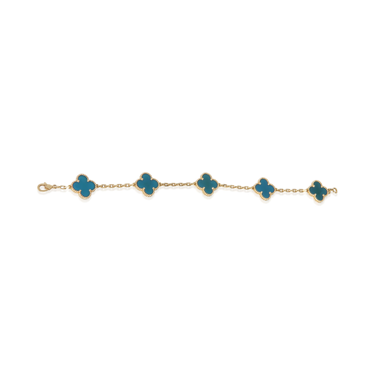 Van Cleef & Arpels Yellow Gold Agate Vintage Alhambra Bracelet 5