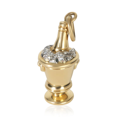 Tiffany & Co. White Gold & Yellow Gold Diamond Champagne Bottle Charm fv