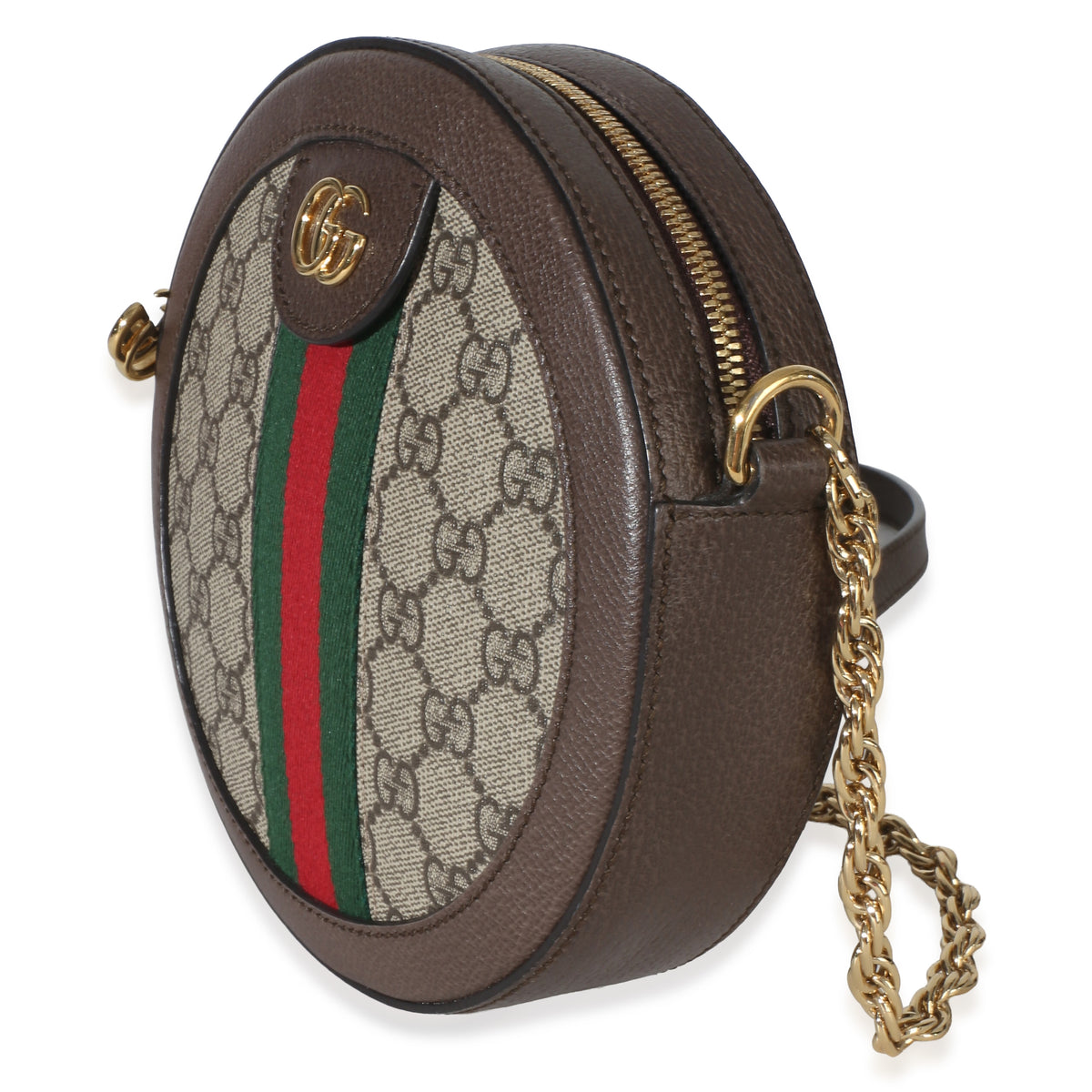 Gucci Beige GG Supreme Canvas Mini Ophidia Round Shoulder Bag Handbag 2