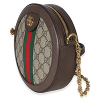 Gucci Beige GG Supreme Canvas Mini Ophidia Round Shoulder Bag Handbag 2
