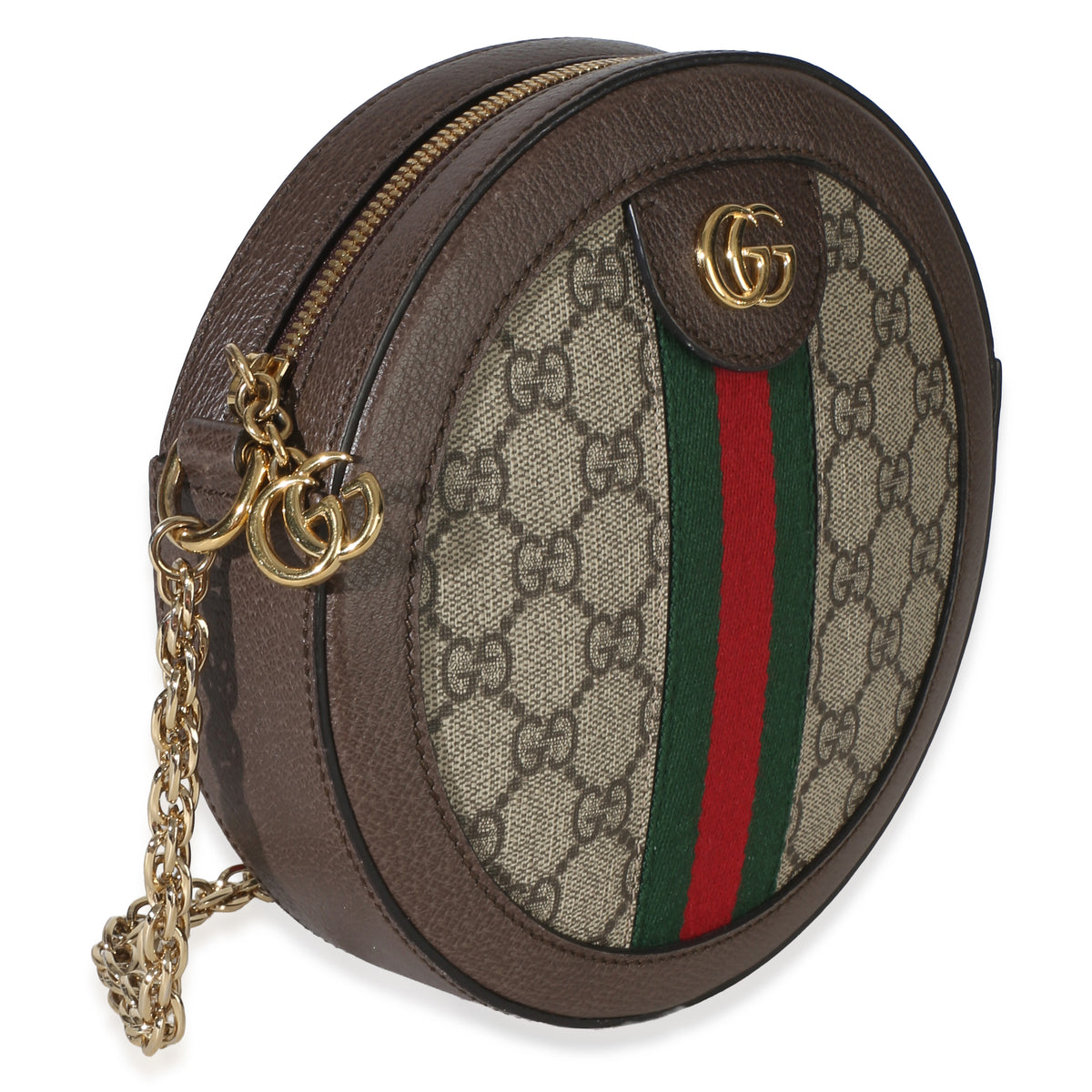 Gucci Beige GG Supreme Canvas Mini Ophidia Round Shoulder Bag Handbag 3