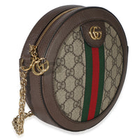 Gucci Beige GG Supreme Canvas Mini Ophidia Round Shoulder Bag Handbag 3