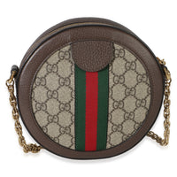 Gucci Beige GG Supreme Canvas Mini Ophidia Round Shoulder Bag Handbag 4
