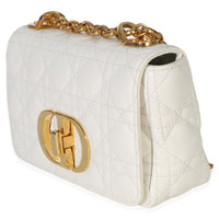 Christian Dior White Supple Calfskin Cannage Small Caro Chain Bag Handbag 2