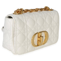 Christian Dior White Supple Calfskin Cannage Small Caro Chain Bag Handbag 3