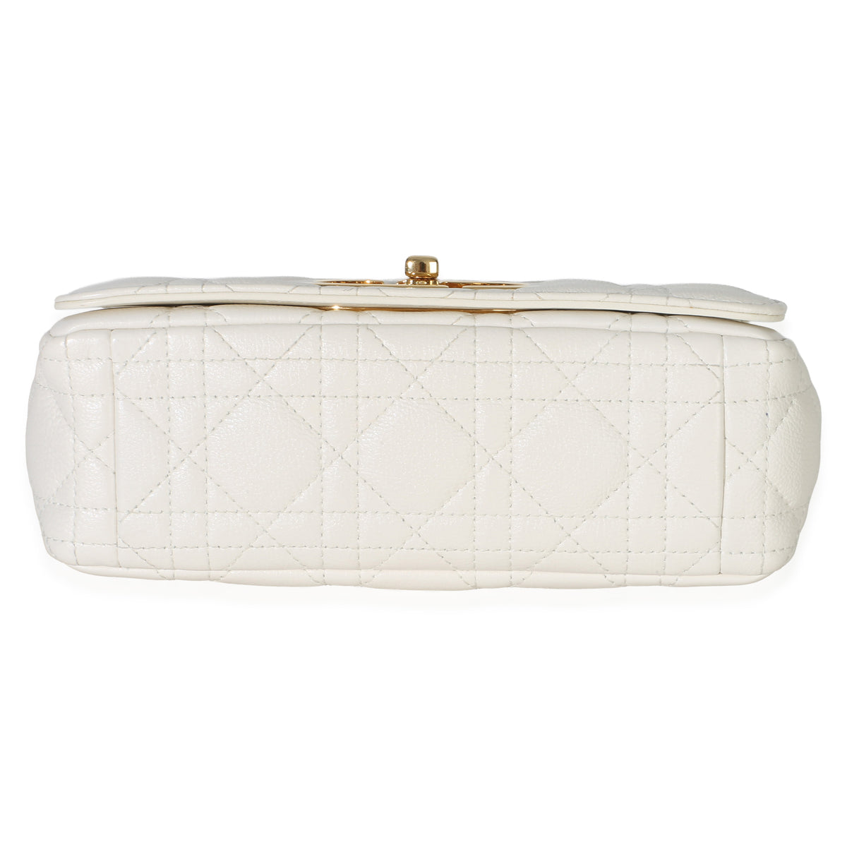 Christian Dior White Supple Calfskin Cannage Small Caro Chain Bag Handbag 5