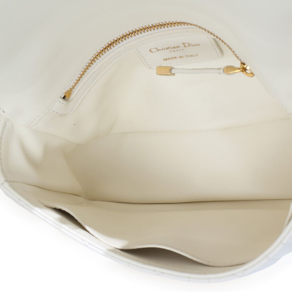 Christian Dior White Supple Calfskin Cannage Small Caro Chain Bag Handbag 9
