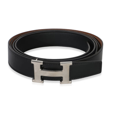 Hermès Black Gold Box Togo 38mm Reversible Constance Belt 80/32 PHW fv