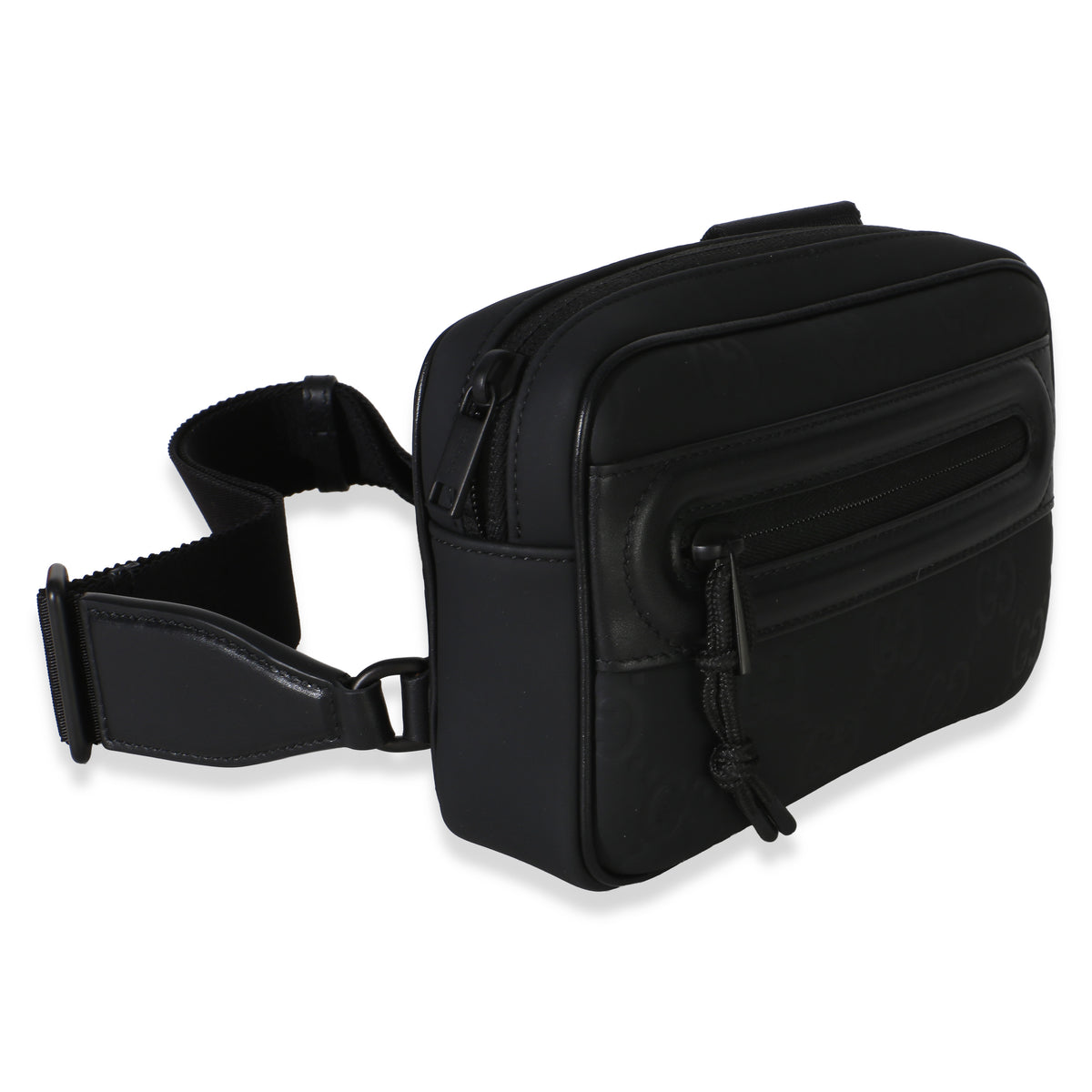 Gucci Black Rubber GG Effect Mini Slingbag Handbag 3