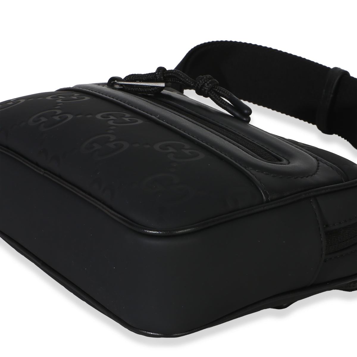 Gucci Black Rubber GG Effect Mini Slingbag Handbag 6