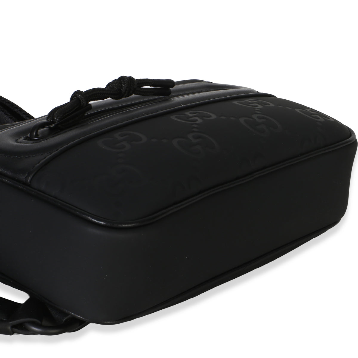 Gucci Black Rubber GG Effect Mini Slingbag Handbag 7