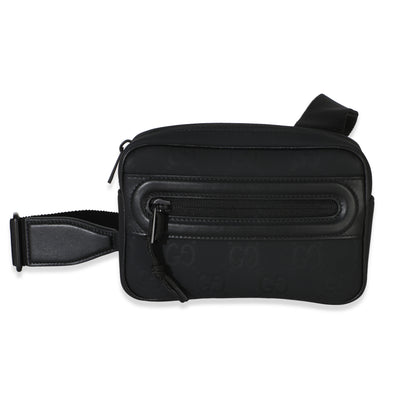 Gucci Black Rubber GG Effect Mini Slingbag Handbag fv