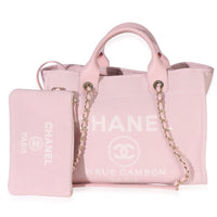 Chanel Light Pink Mixed Fibers Canvas Large Deauville Tote Handbag id