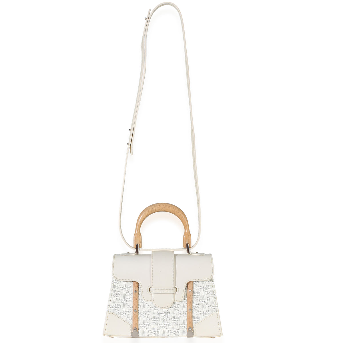 Goyard White ine Canvas Structure Mini Saigon Top Handle Handbag 4