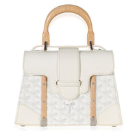 Goyard White ine Canvas Structure Mini Saigon Top Handle Handbag fv