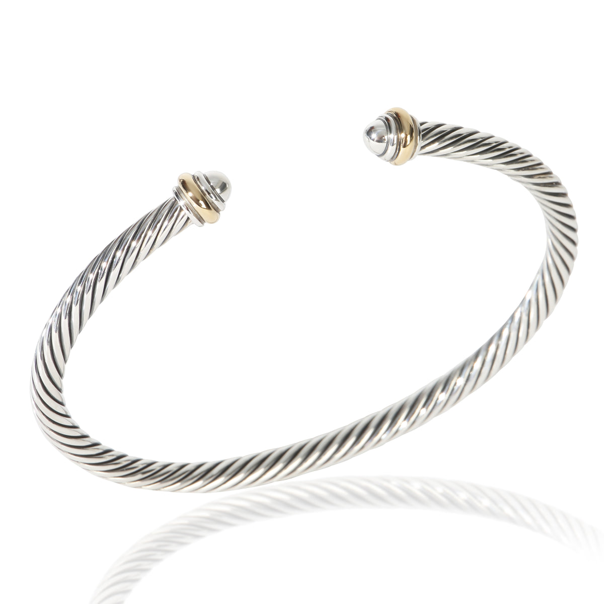 David Yurman Yellow Gold & Sterling Silver  Cable Classic Bracelet 4