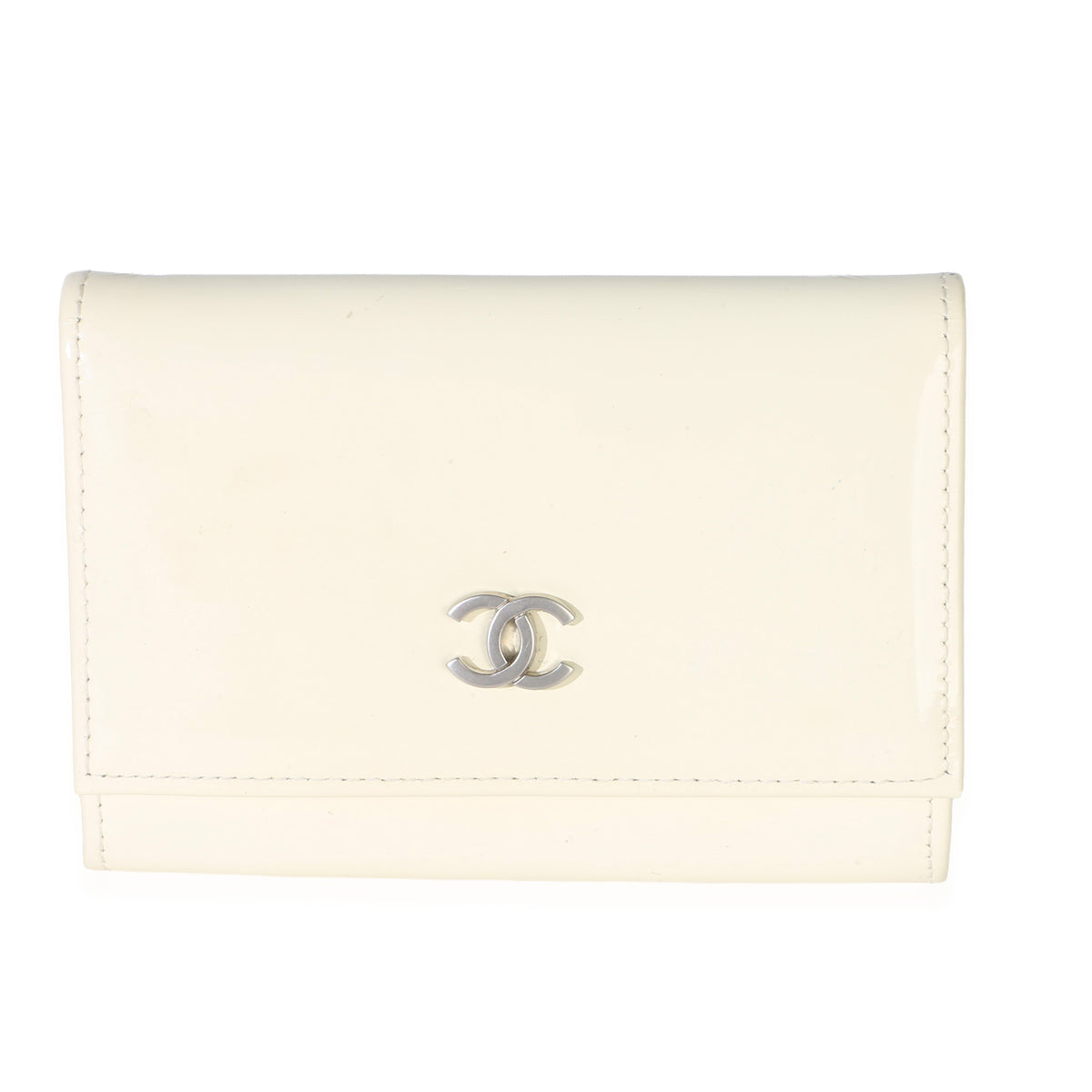 Chanel Creme Patent Card Holder Wallet Wallet id