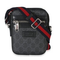 Gucci Black GG Supreme Monogram Web Appia Calfskin Web Small Camera Messenger Ba Handbag id