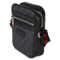 Gucci Black GG Supreme Monogram Web Appia Calfskin Web Small Camera Messenger Ba Handbag 2