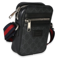 Gucci Black GG Supreme Monogram Web Appia Calfskin Web Small Camera Messenger Ba Handbag 3