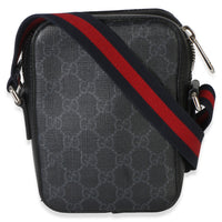 Gucci Black GG Supreme Monogram Web Appia Calfskin Web Small Camera Messenger Ba Handbag 4