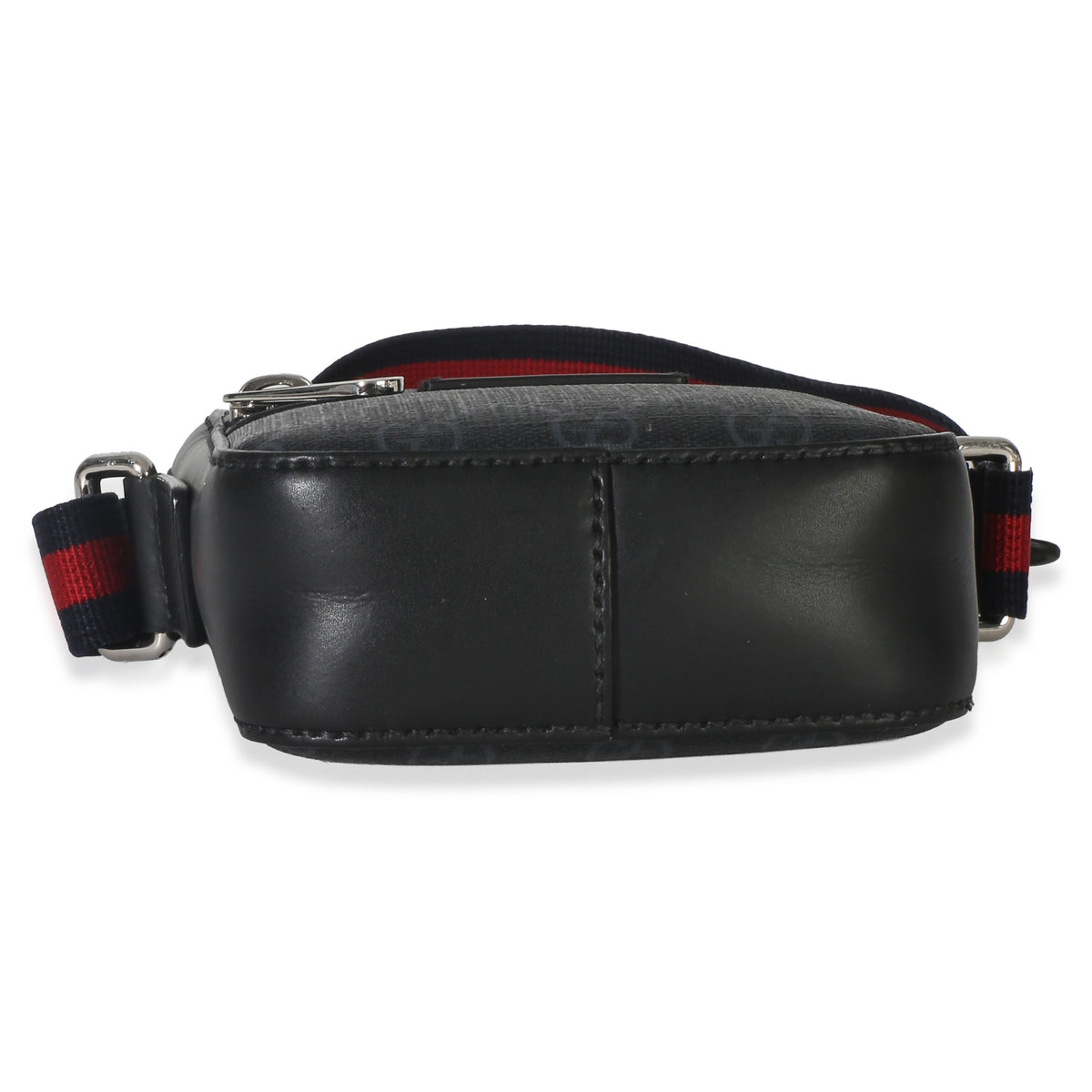 Gucci Black GG Supreme Monogram Web Appia Calfskin Web Small Camera Messenger Ba Handbag 5
