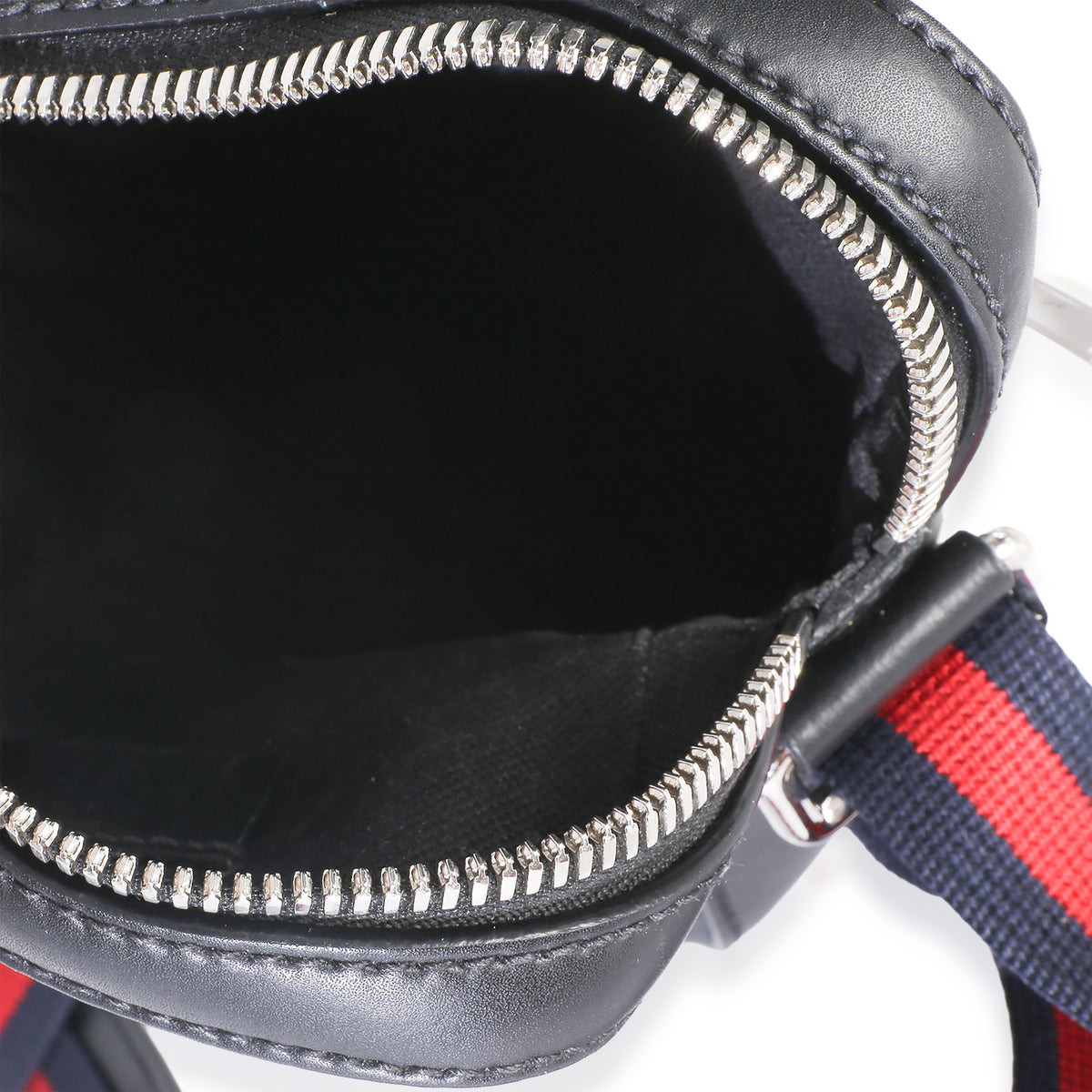 Gucci Black GG Supreme Monogram Web Appia Calfskin Web Small Camera Messenger Ba Handbag 8