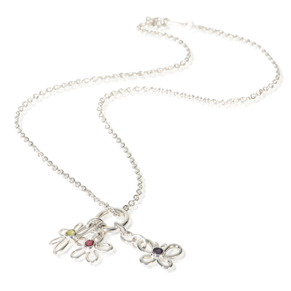 Tiffany & Co. Sterling Silver Flower, Butterfly & Dragonfly Charm Pendant 3