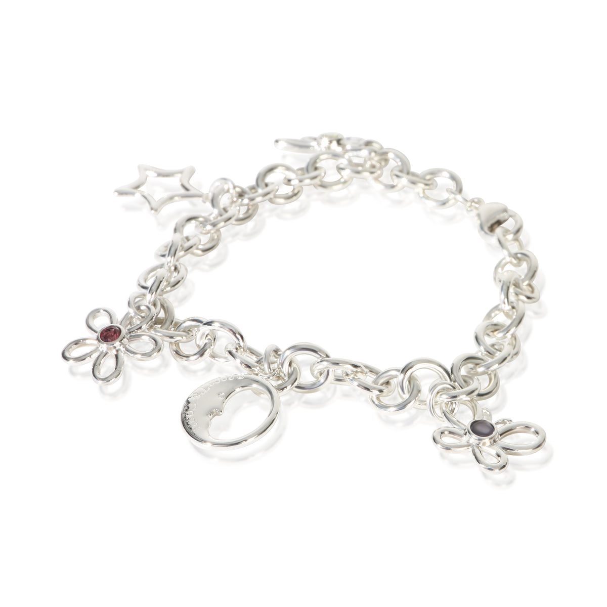 Tiffany & Co. Sterling Silver  Flower, Butterfly & Dragonfly Charm Bracelet 2