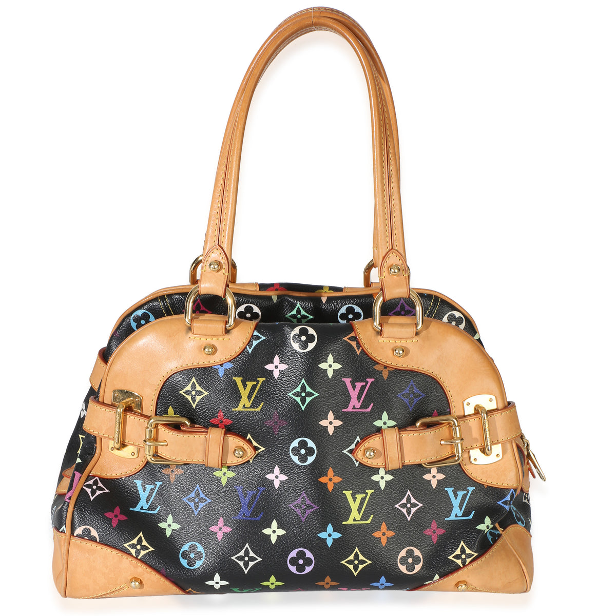 Louis Vuitton Black Multicolore Monogram Canvas Claudia Handbag 4