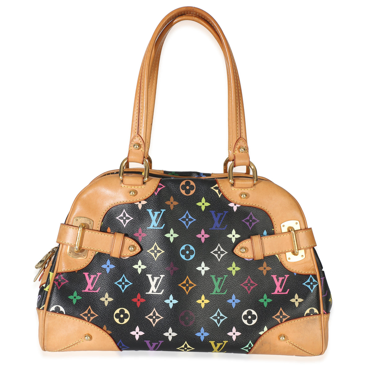Louis Vuitton Black Multicolore Monogram Canvas Claudia Handbag fv