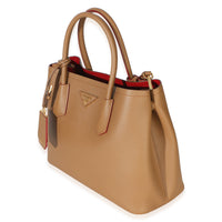 Prada Caramel Red Saffiano Medium Cuir Tote Handbag 2