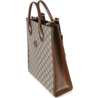 Gucci Beige Ebony GG Supreme Canvas Small Retro Interlocking Tote Handbag 2