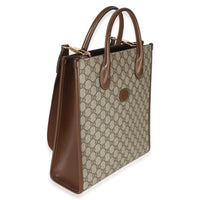 Gucci Beige Ebony GG Supreme Canvas Small Retro Interlocking Tote Handbag 3