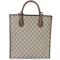 Gucci Beige Ebony GG Supreme Canvas Small Retro Interlocking Tote Handbag 4
