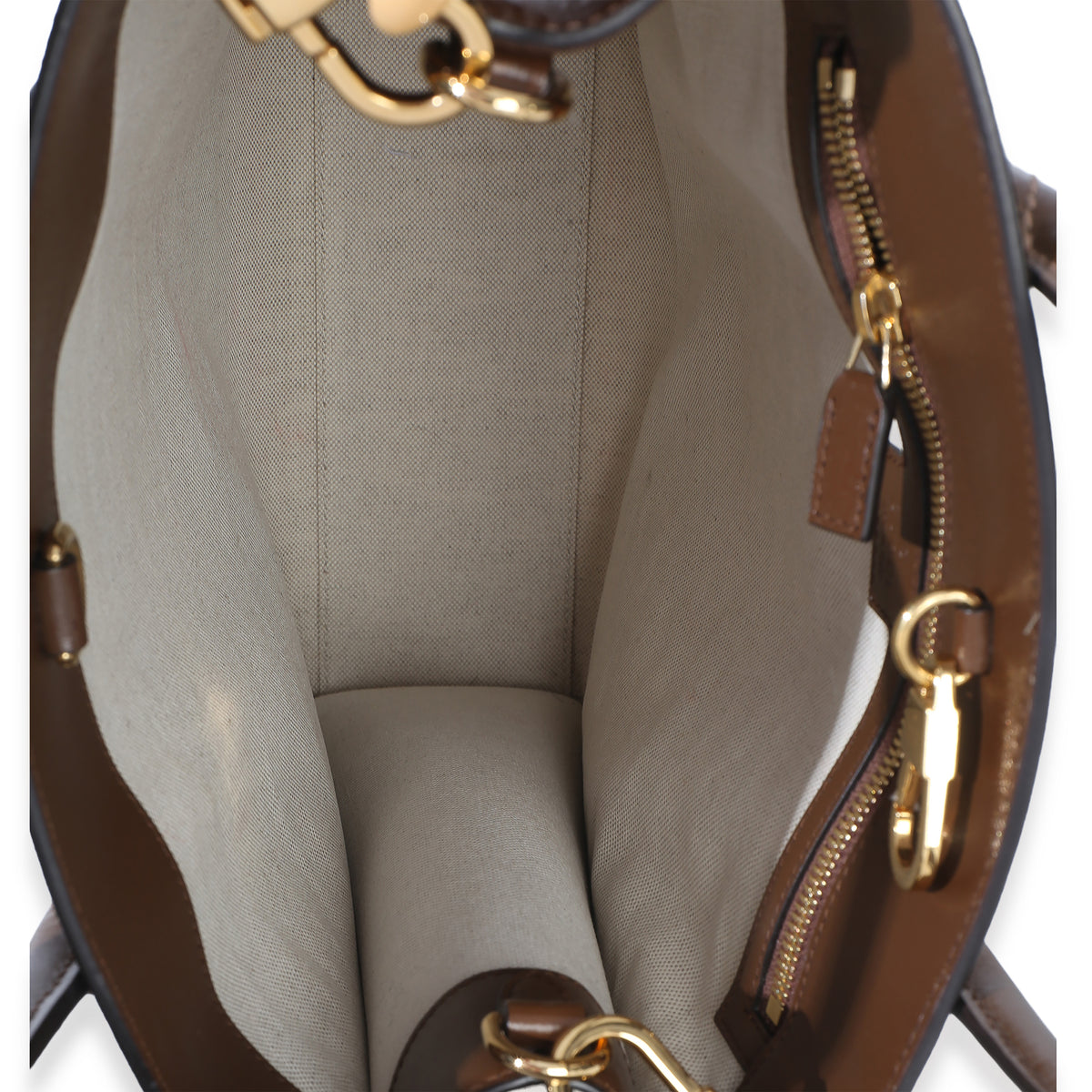 Gucci Beige Ebony GG Supreme Canvas Small Retro Interlocking Tote Handbag 9