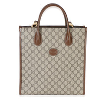 Gucci Beige Ebony GG Supreme Canvas Small Retro Interlocking Tote Handbag fv