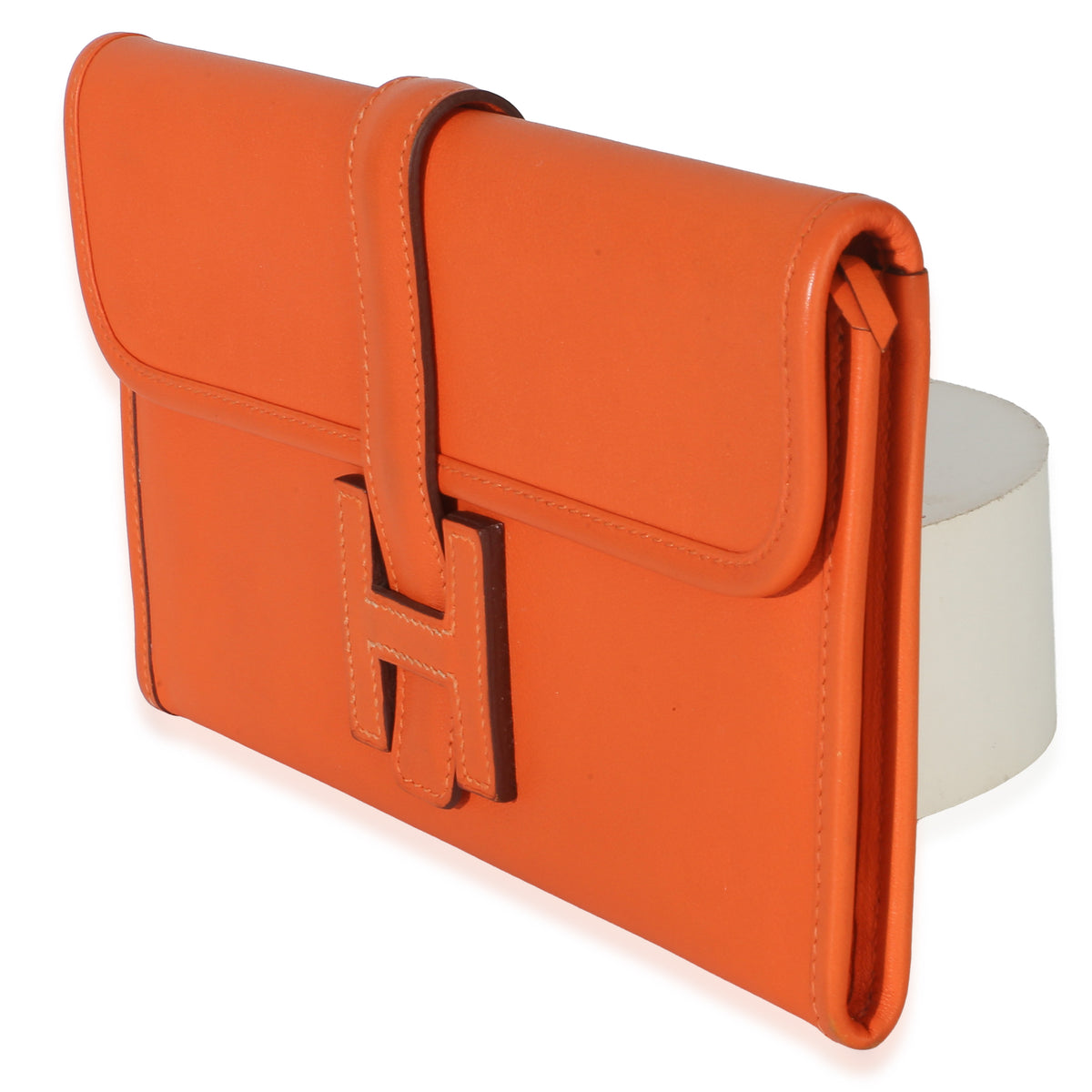 Hermès Orange Swift Jige Duo Clutch Handbag 2