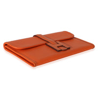 Hermès Orange Swift Jige Duo Clutch Handbag 7