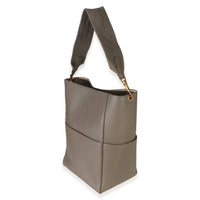 Celine Taupe Soft Grained Calfskin Medium Sangle Bucket Bag Handbag 2