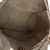 Celine Taupe Soft Grained Calfskin Medium Sangle Bucket Bag Handbag 9